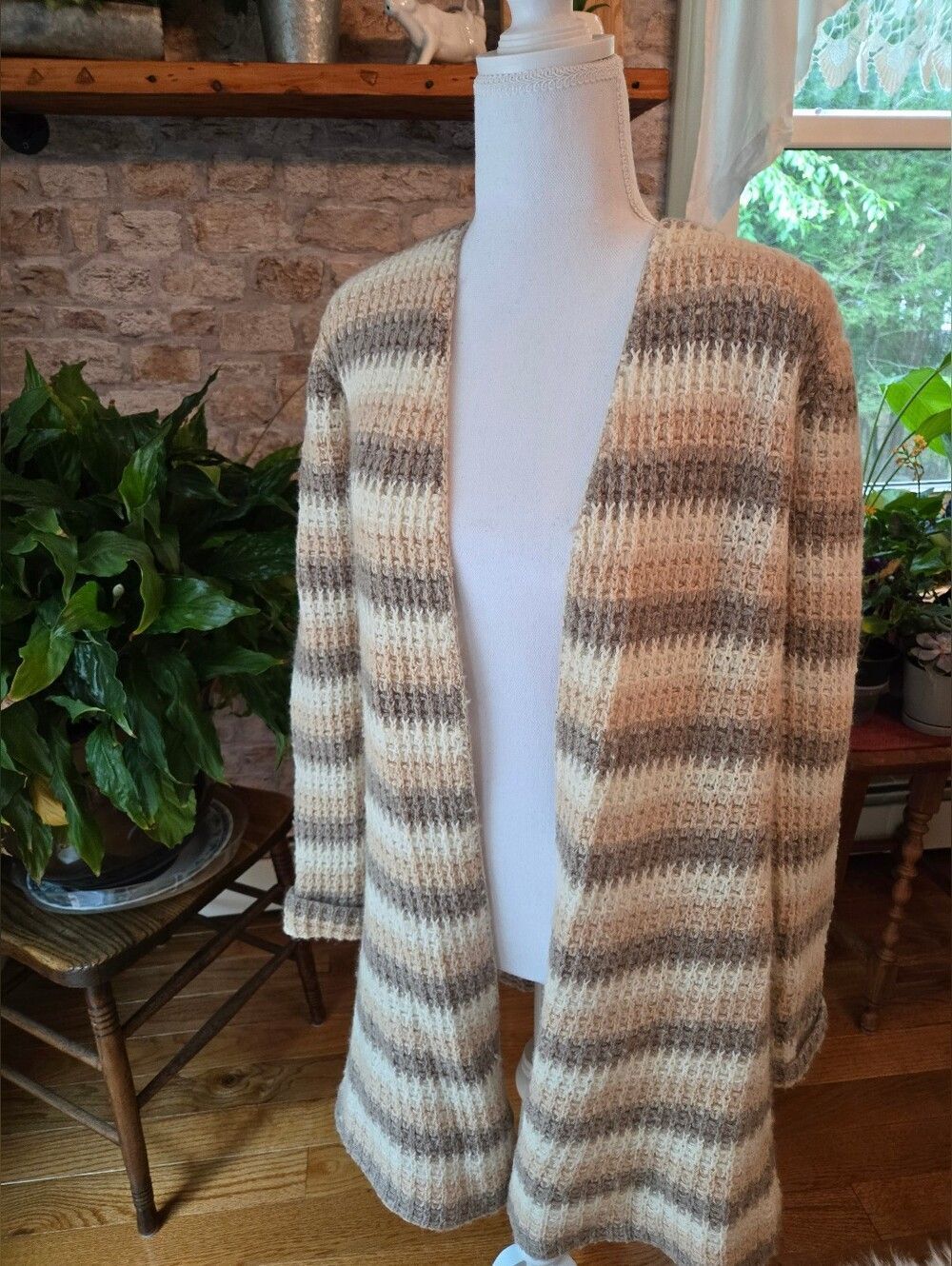 Alashan LUXE Neutral Ombre Knit Cardigan - Cream and Taupe
